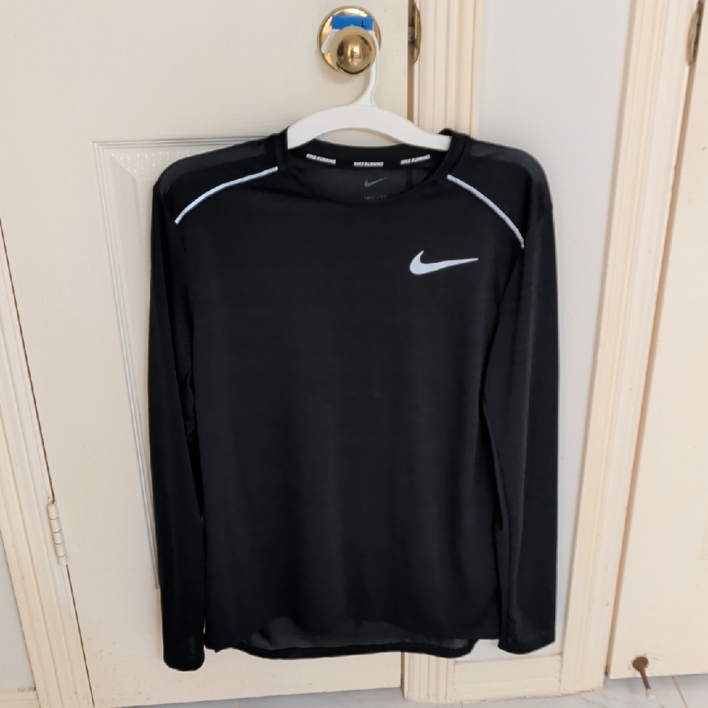 Nike Black Long Sleeve Top with White Logo